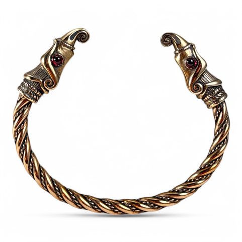 HUGINN AND MUNINN, VIKING BRACELET, BRONZE