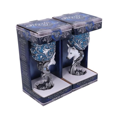 WILD AT HEART TWIN WOLF HEART SET OF TWO GOBLETS