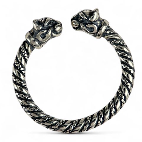 CHAT CELTIQUE, BAGUE EN ARGENT