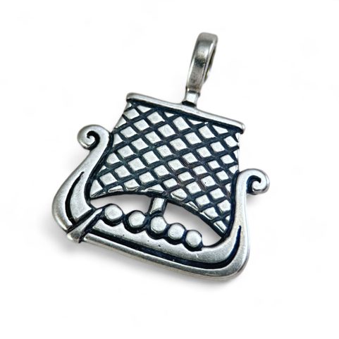 VIKING SHIP, SILVER PENDANT