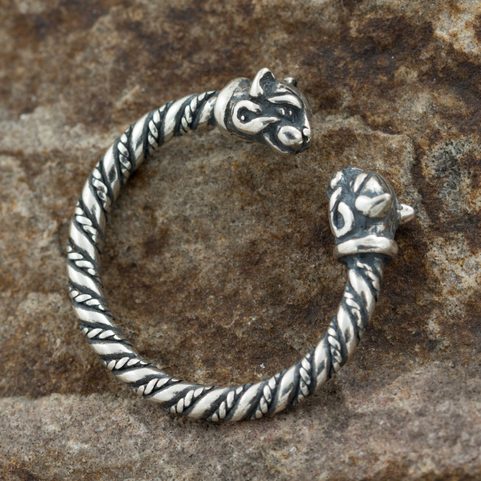 CHAT CELTIQUE, BAGUE EN ARGENT