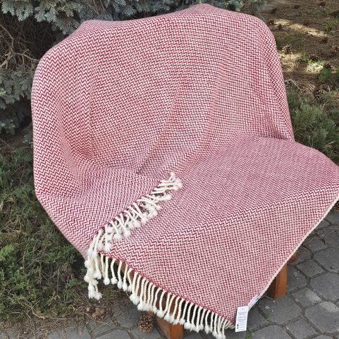 MERINO, WOOL BLANKET FROM THE BALKANS, ZIGZAG
