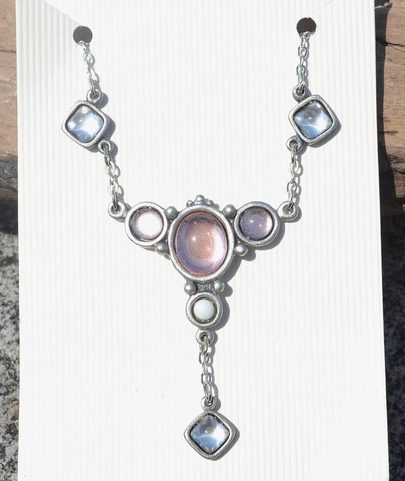 CLAUDIA, COLLIER, VERRE VIOLET ET BLEU