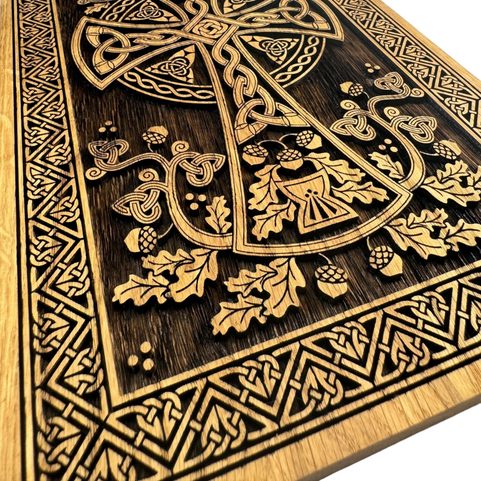 CELTIC CROSS, WOODEN WALL PICTURE 21X30CM