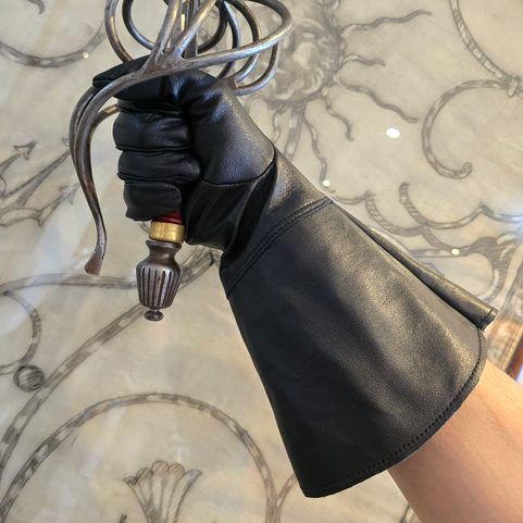 GANTS D'ESCRIME EN CUIR NOIR