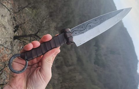 CRUACHAN, CELTIC HAND FORGED KNIFE BROWN
