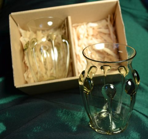 HISTORICAL GLASS, XIV CENTURY, BOHEMIA