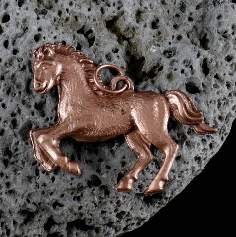 HORSE PENDANT, TIN ALLOY