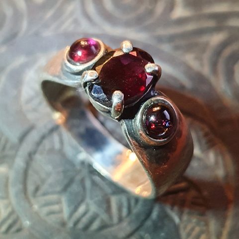 CITTADELLA, RING, GARNET, SILVER 925