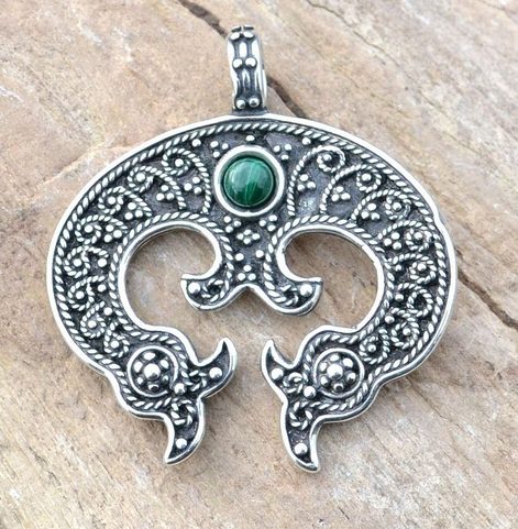 LUNULA, WOMEN'S EARLY MEDIEVAL PENDANT, AG 925