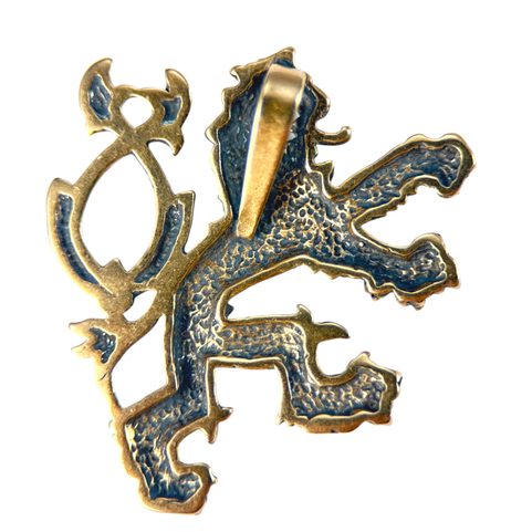 DOUBLE-TAILED LION, SYMBOL OF BOHEMIA, BRONZE, PENDANT