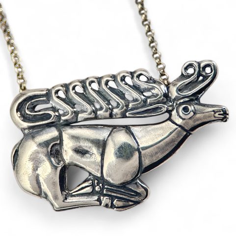 SCYTHIAN STAG - NECKLACE, STERLING SILVER