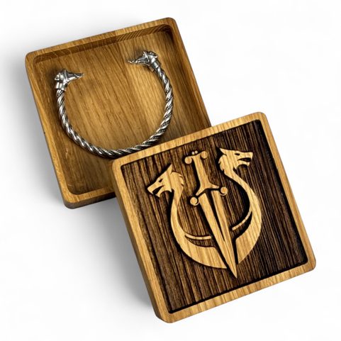 OAK BOX FOR JEWELRY AND BRACELETS