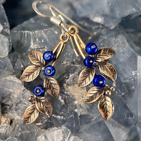 BLEUETS, BOUCLES D'OREILLES, BRONZE