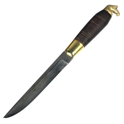 HEVONEN, FINNISCHES PUUKKO-MESSER, DAMASZENERSTAHL