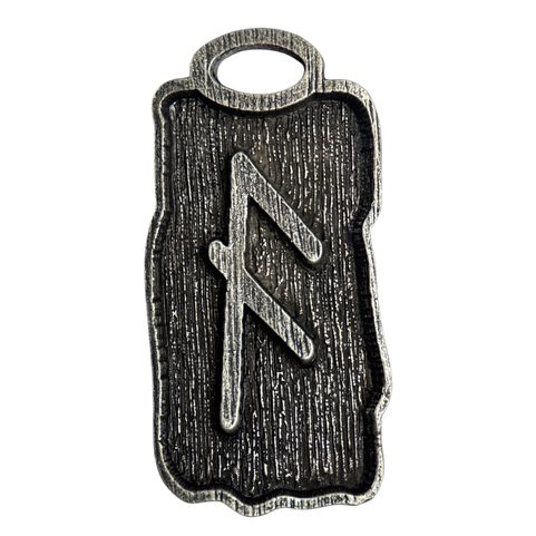 ANSUZ - RUNE PENDANT, ZINC