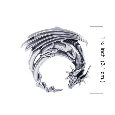MOON DRAGON, SILVER PENDANT