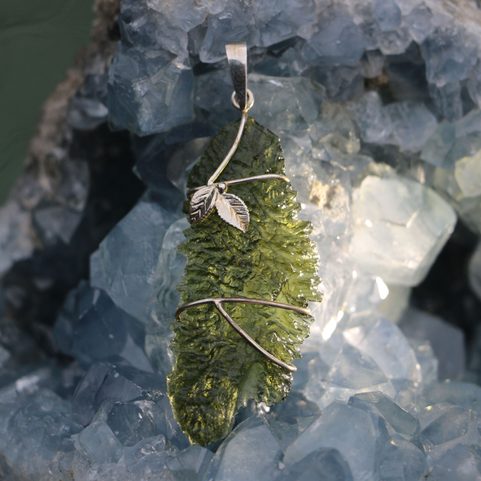 KALINA, MOLDAVITE, SILVER PENDANT AG 925