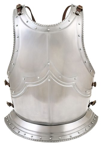 ARMURE GOTHIQUE, PLASTRON ET DOS, ACIER D'1,2 MM D'ÉPAISSEUR