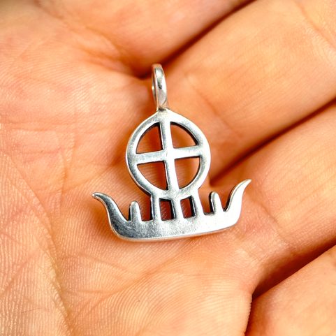 SUN BOAT, SILVER PENDANT