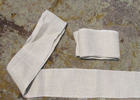 LINEN SHOE BELTS FOR VIKING OR SLAVIC COSTUME, PAIR