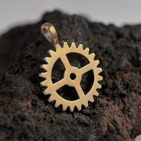COG WHEEL, BRONZE PENDANT