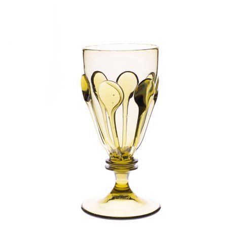 PERCHTA, BOHEMIAN MEDIEVAL GOBLET, GREEN FOREST GLASS
