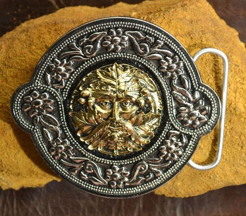 GREENMAN, GOLD PLATED BELT BUCKLE