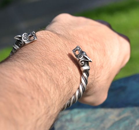 FENRIR, BRACELET VIKING LOUP - ÉTAIN