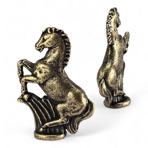 HORSE, FIGURINE, ZINC, ANT. BRASS