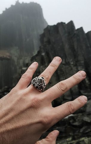 TSCHECHISCHER LÖWE, RING, SILBER 925, 36 G