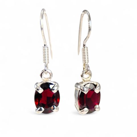 GARNET - BOUCLES D'OREILLES, ARGENT