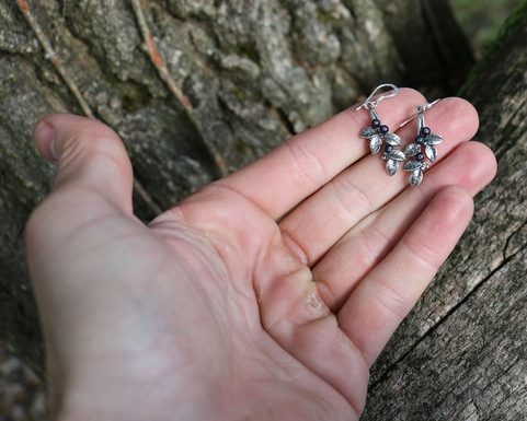 BLUEBERRIES, JEWELLERY SET, SILVER