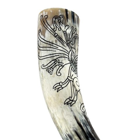 VIKING, CARVED DRINKING HORN