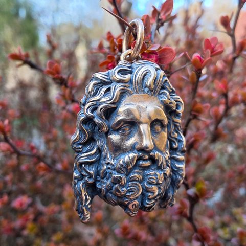 DIEU GREC ZEUS, PENDENTIF EN BRONZE