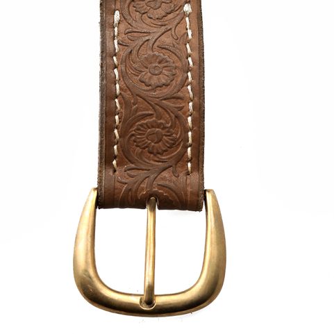 FLORES, CEINTURE BELT, MARRON