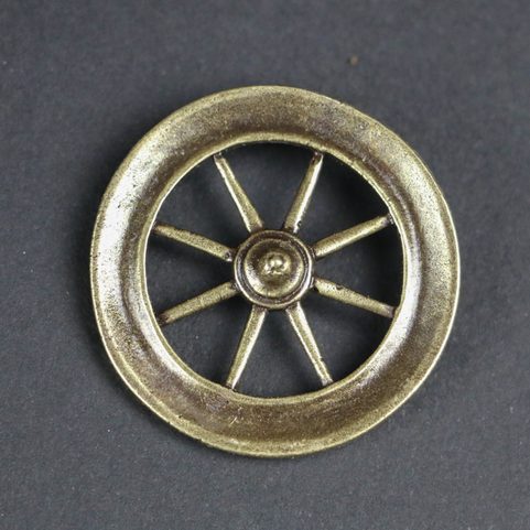 ROUE DE TARANIS, SOLEIL CELTIQUE, ZINC, LAITON ANTIQUE