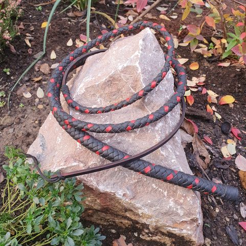BOVINS FOUET, FOUETS EN CUIR - ROUGE NOIR