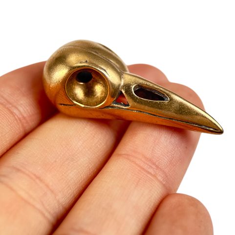 SKULL OF A CROW, BRONZE PENDANT