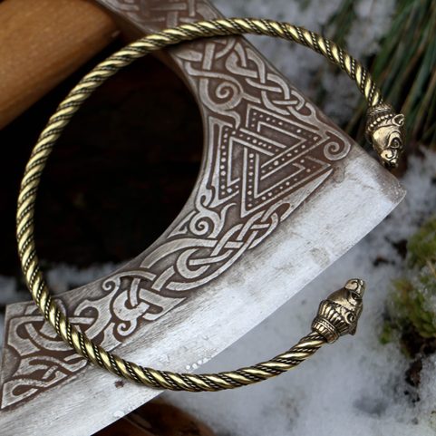 BERSERKER BEAR BRASS ARM RING