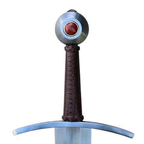 JASPER, ÉPÉE À UNE MAIN, XIVE-XVE SIÈCLE, PLEIN TANG, AVEC PIERRE