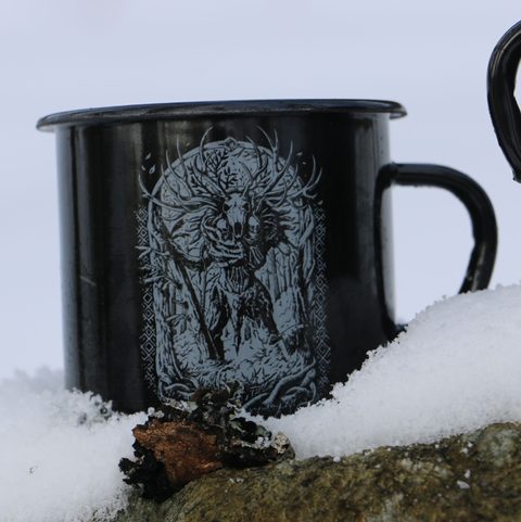 LESHY SLAVIC FOREST SPIRIT ENAMEL MUG