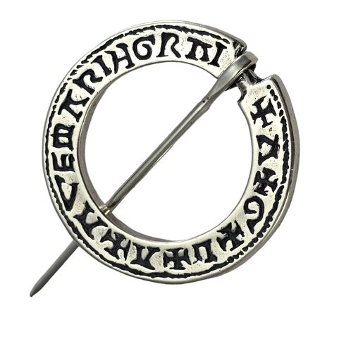 MEDIEVAL BROOCH, YEAR 1300, LOMBARD SCRIPT, SILVER 925/1000,13G
