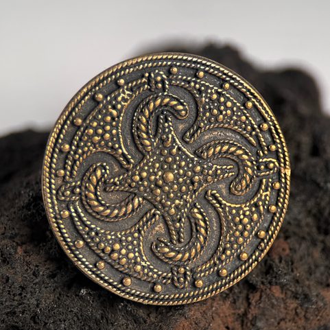 VIKING BROOCH THUMBY-BIENEBEK, REPLICA, BRONZE