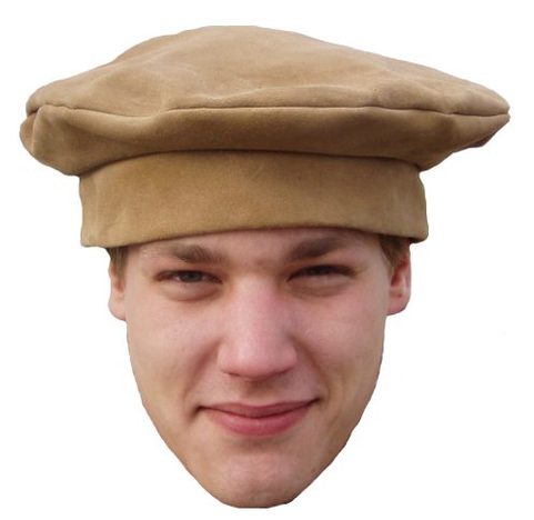 LEATHER BERET CAP