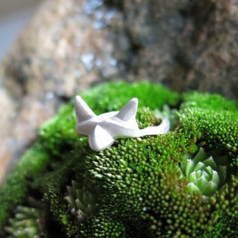 LITTLE FOX, CUBIST RING, STERLING SILVER