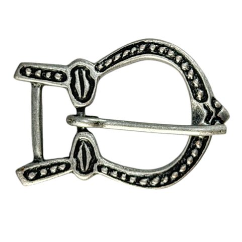 RUS VIKING BELT BUCKLE, ANTIQUE SILVER, ZINC