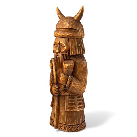 VELES, SLAVIC GOD, HAND CARVED WOODEN STATUE