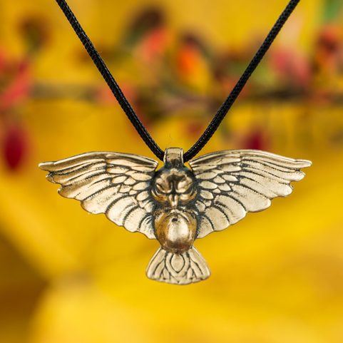 SMALL OWL, PENDANT, BRONZE