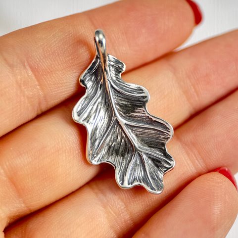 FEUILLE DE CHÊNE, PENDENTIF, ARGENT 925